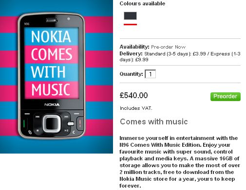 nokia n96 comes with music Nokia N96 Comes with Music