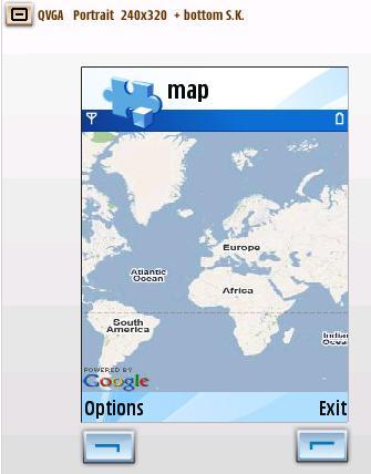 Google Maps API S60 code sample screenshoot2 Google Maps API S60 code sample