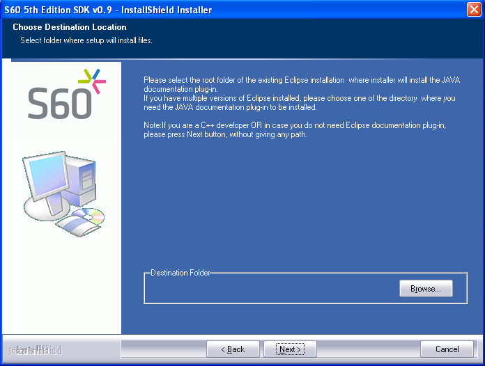 no eclipse found s60 v5 sdk S60 v5 SDK cant find Eclipse
