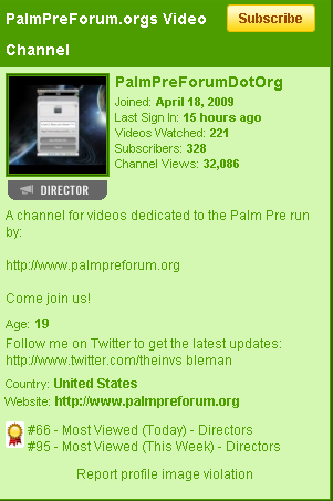 pre videos PalmPreForum.org forced to take videos down